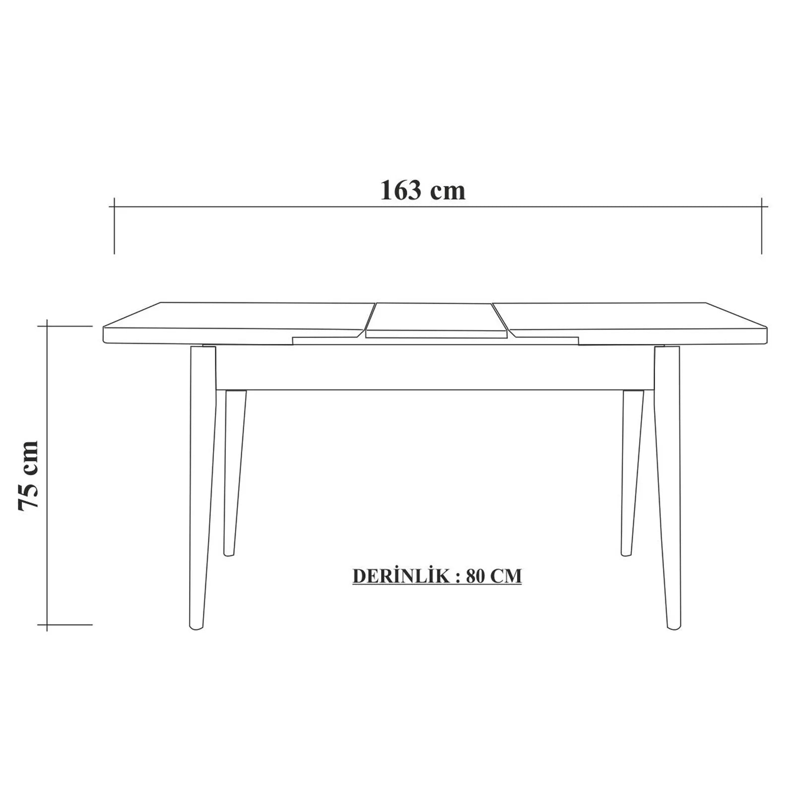 Sembol Açılır Masa Takımı Beyaz Soho Gri - Reysa Mobilya