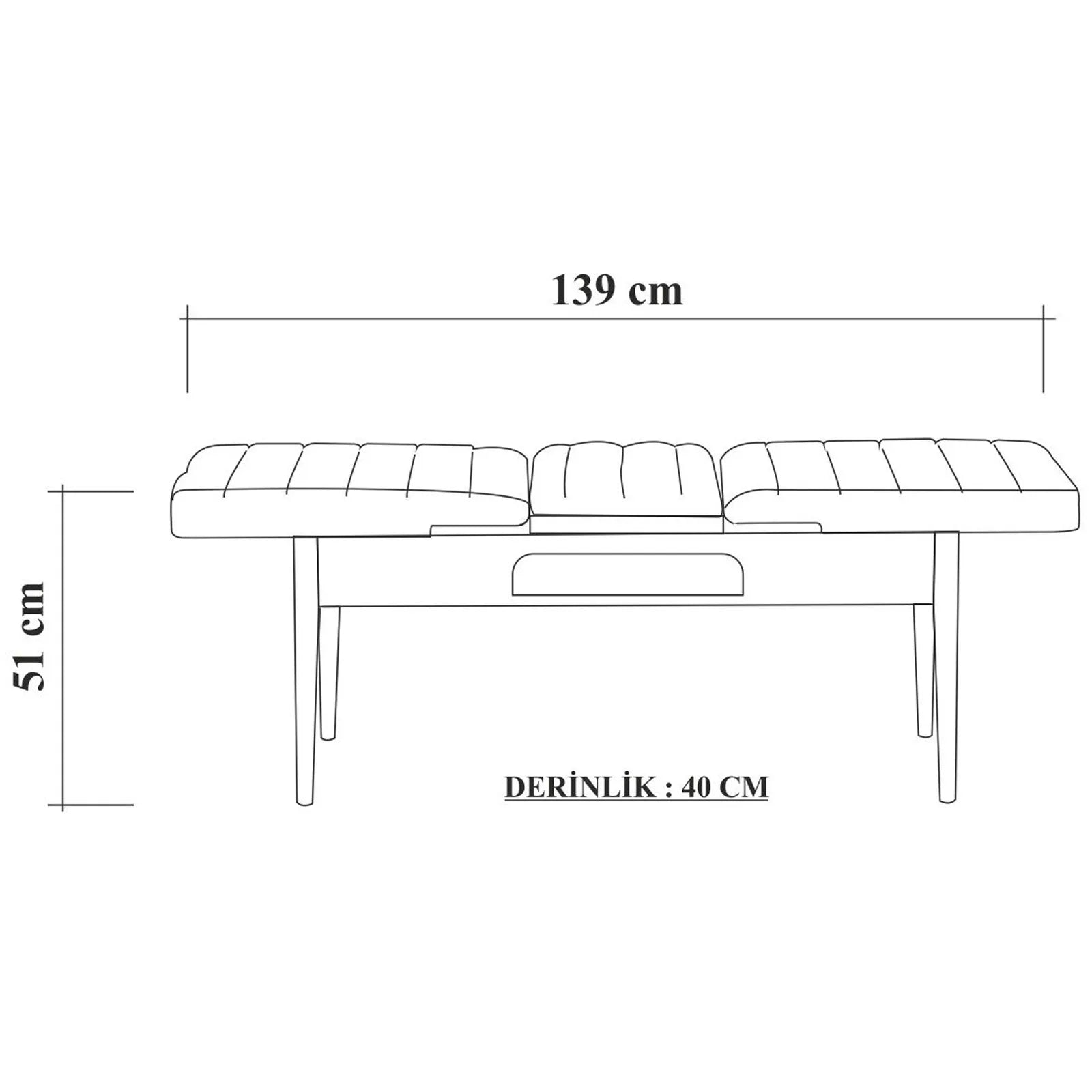 Sembol Bench Beyaz Antrasit görsel 4