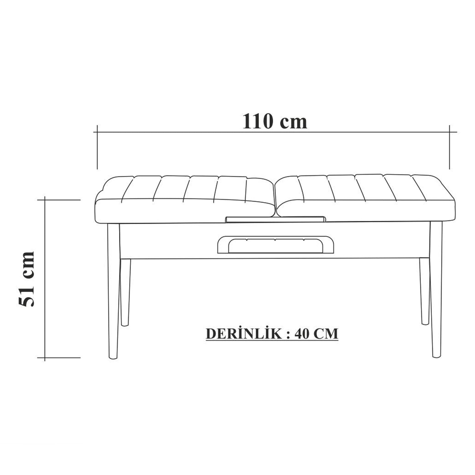 Sembol Bench Beyaz Antrasit görsel 7